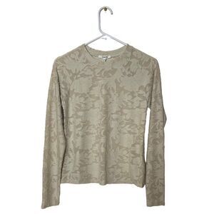 Splendid Collection Beige Floral Lace Long Sleeve Top XS